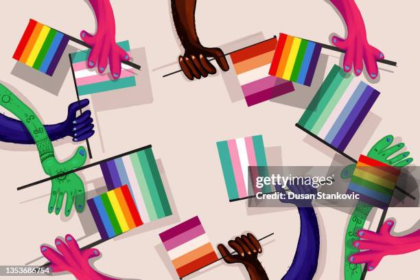 diversity - gay pride parade stock illustrations