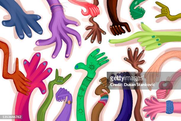 diversity - human finger print stock illustrations