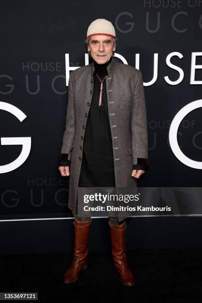 Jeremy Irons attends the "House Of Gucci" New York Premiere at Jazz at Lincoln Center on November 16, 2021 in New York City.