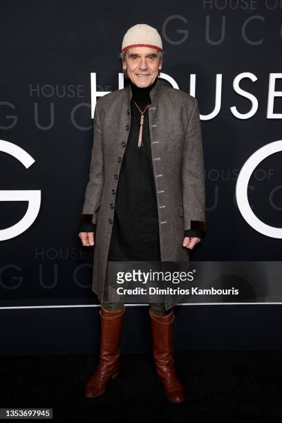 Jeremy Irons attends the "House Of Gucci" New York Premiere at Jazz at Lincoln Center on November 16, 2021 in New York City.