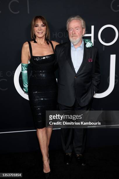 Giannina Facio and Ridley Scott attend the "House Of Gucci" New York Premiere at Jazz at Lincoln Center on November 16, 2021 in New York City.