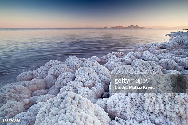 Salt deposits on the shore of Lake Urmia, third largest salt water lake in the world on June 19, 2008 in Orumieh, Iran.