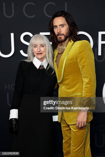 Constance Leto and Jared Leto attend the "House Of Gucci" New York Premiere at Jazz at Lincoln Center on November 16, 2021 in New York City.