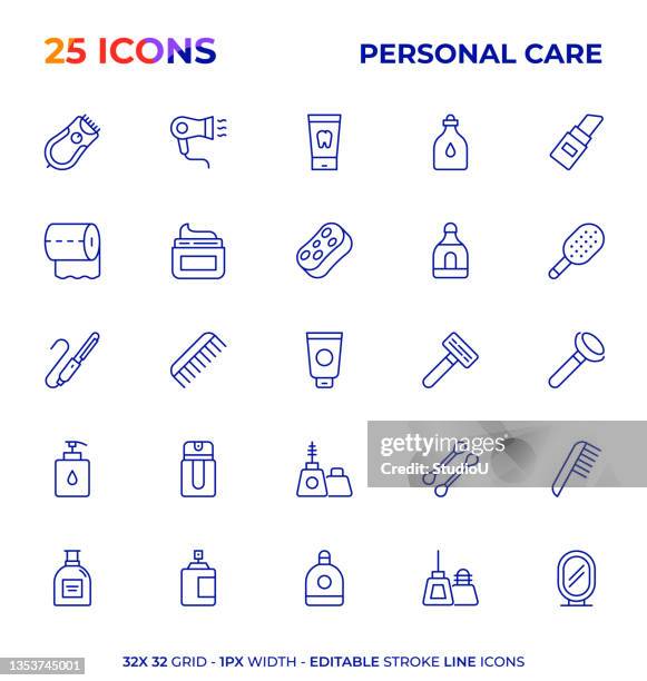 personal care editable stroke line icon serie - deo stock-grafiken, -clipart, -cartoons und -symbole