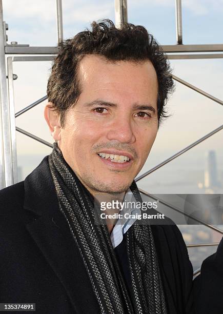 John Leguizamo lights the The Empire State Building to raise awareness for the protection of dolphins in Japan on December 9, 2011 in New York City.