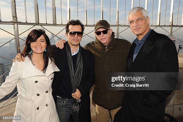 Leilani Munter, John Leguizamo, Ric O'Barry and Louie Psihoyos light the The Empire State Building to raise awareness for the protection of dolphins...