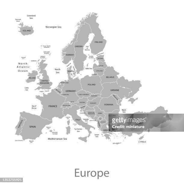 europe map - france iceland stock illustrations
