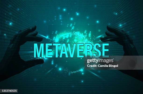 metaverse digital world technology background - game controller hand stock illustrations