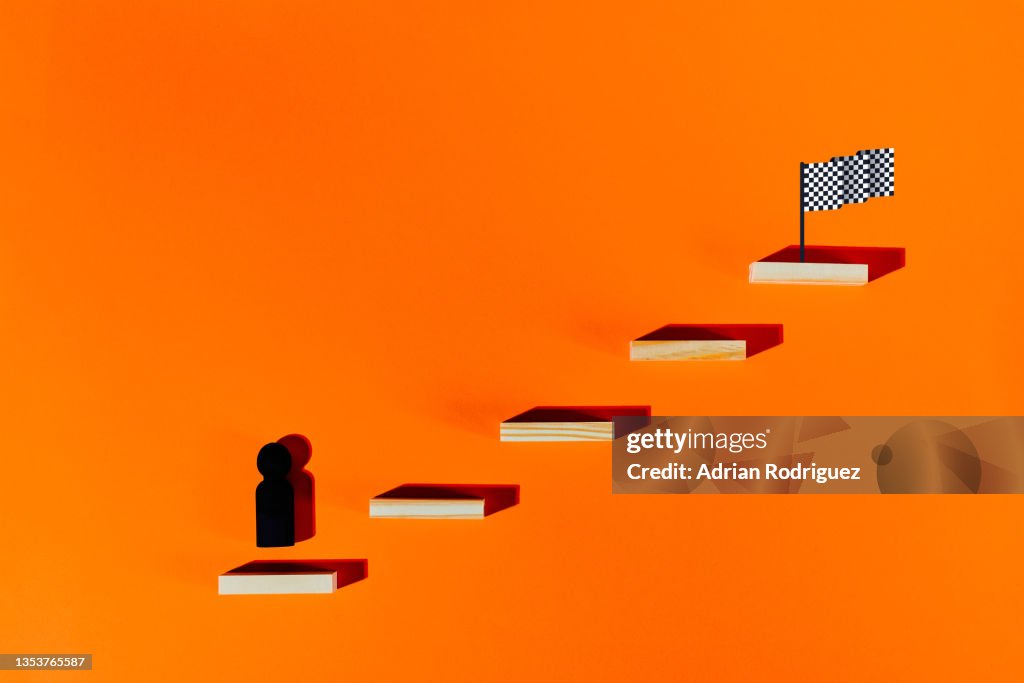 Ladder of success in business growth concept