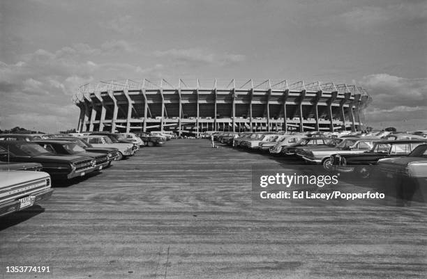 Exterior view of the Estadio Azteca , host stadium for the semifinals and final of the football tournament at the 1968 Summer Olympics in Mexico...