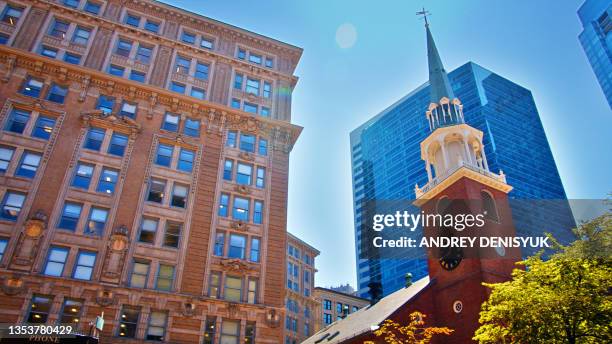 church, residential house and financial building - massachusettes location stock pictures, royalty-free photos & images