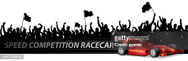 speed racecar banner - race car driver stock-grafiken, -clipart, -cartoons und -symbole