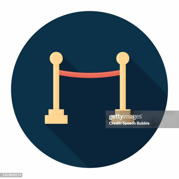 stockillustraties, clipart, cartoons en iconen met barrier rope flat icon - première