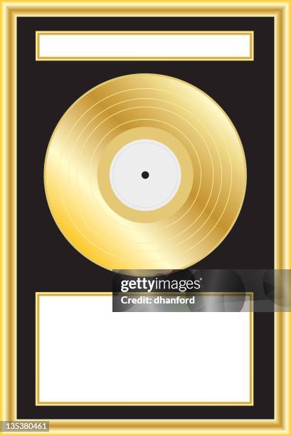 gold album "oder plakette - gold plaque stock-grafiken, -clipart, -cartoons und -symbole