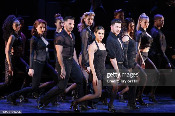 Bianca Marroquin performs during the 25th anniversary of "Chicago" reviving on Broadway at Ambassador Theater on November 17, 2021 in New York City.