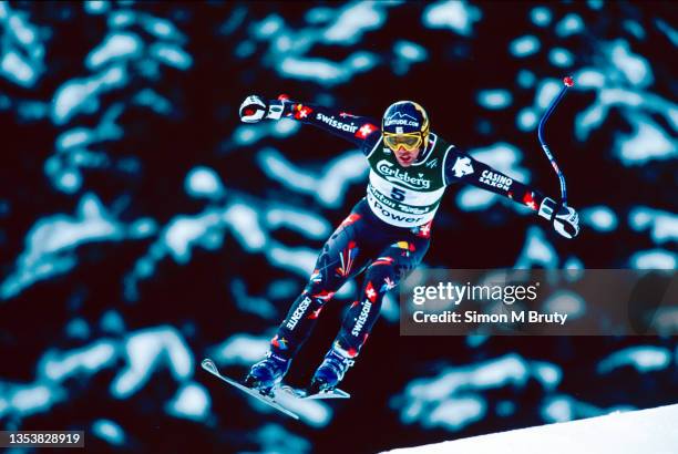 Bruno Kernen of Switzerland in action during the Men's Downhill training at the World Ski Championship on February 01, 2001 in St Anton, Austria.
