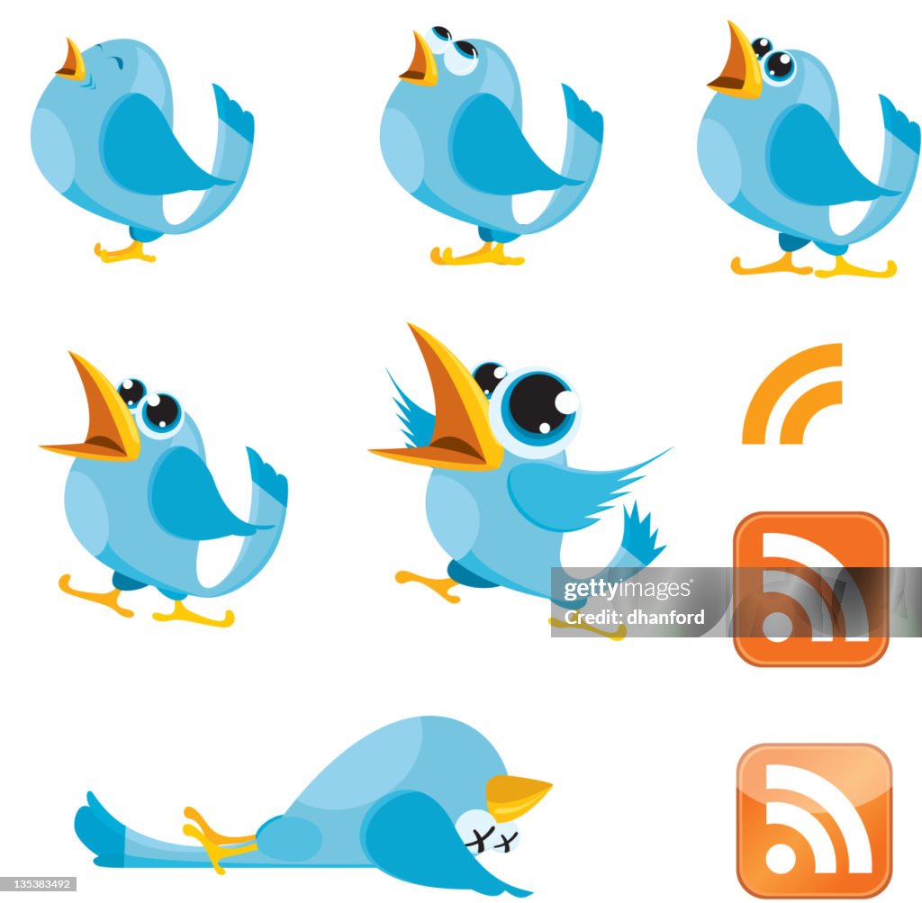 Tweeting, Talking Bluebirds and RSS symbol