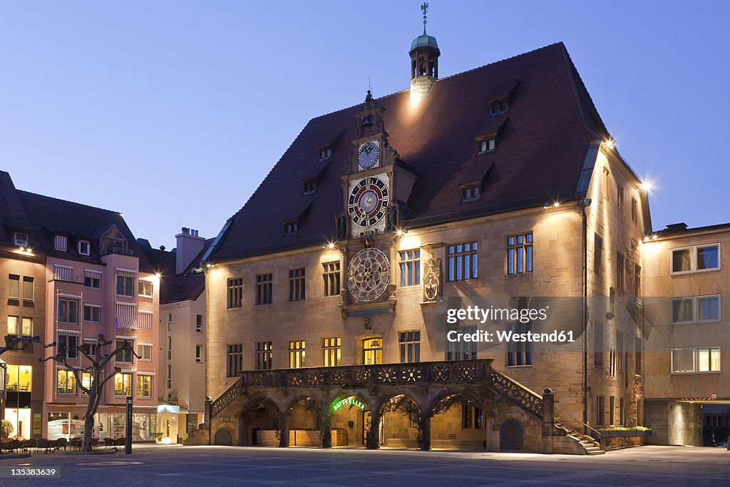 Germany, Baden-Württemberg, Heilbronn, Historical town hall with astronomical clock