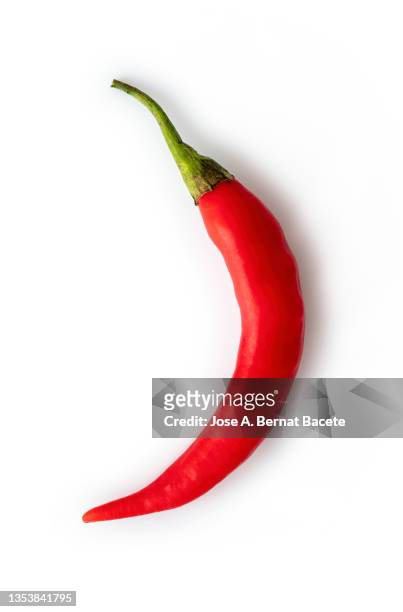 red chili pepper  on a white background. - chili stock pictures, royalty-free photos & images