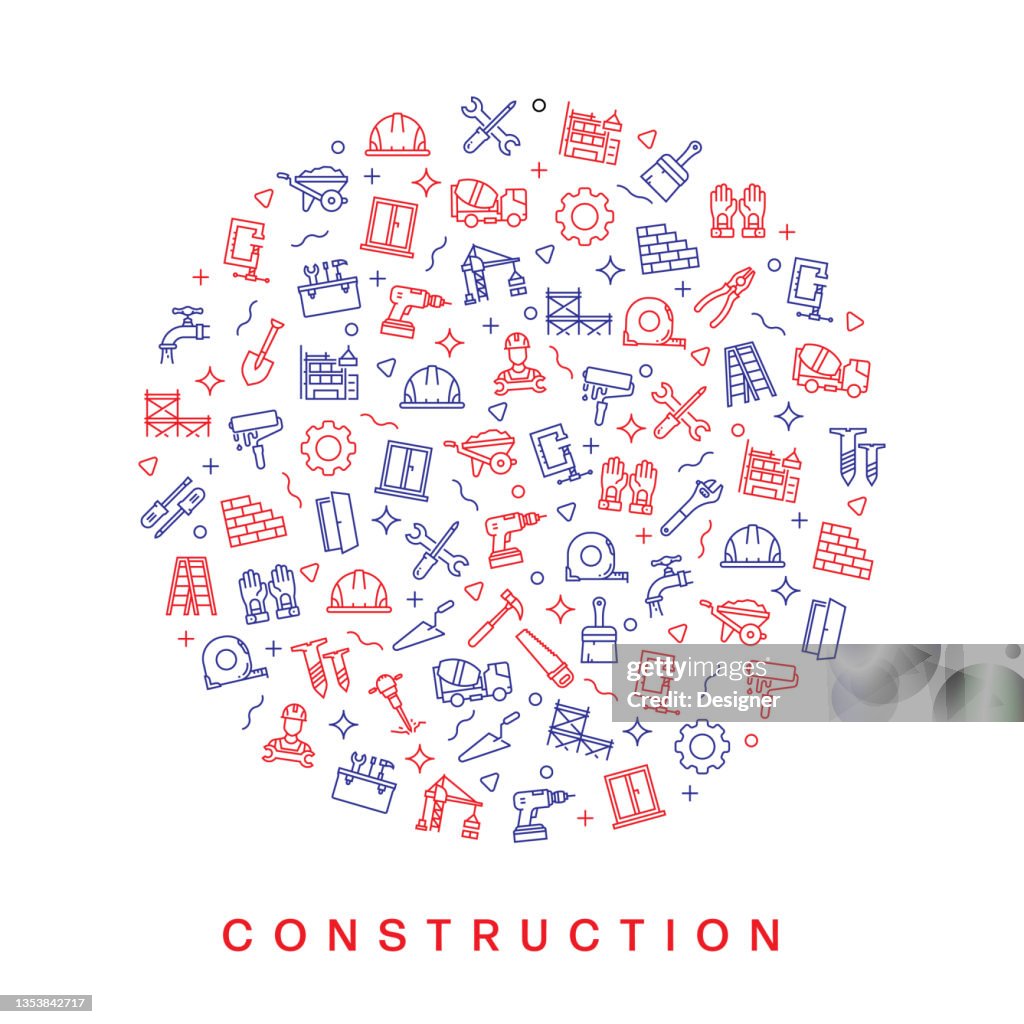 Construction Creative Patterns Construction Industry Related Pattern Design High-Res Vector Graphic ...