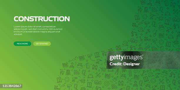 construction industry related pattern design web banner - electrical contractor stock illustrations