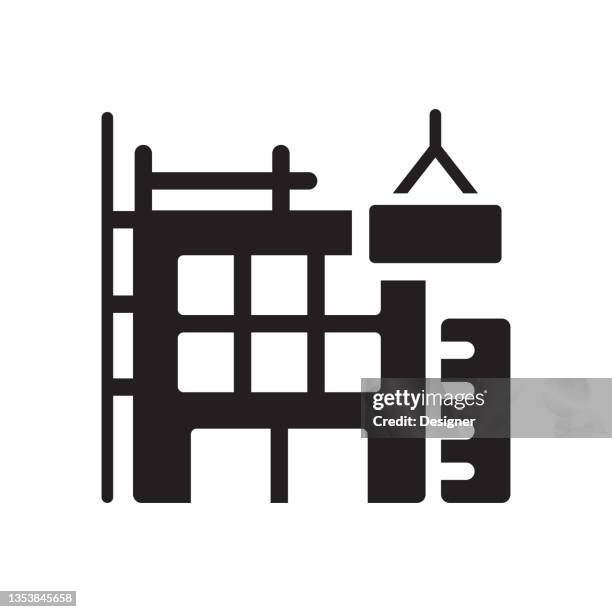 structure icon, vector symbol illustration. - electrical contractor working stock illustrations