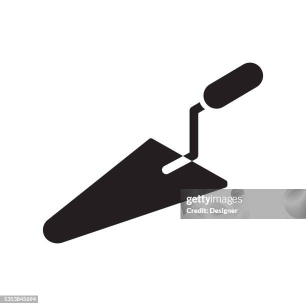 trowel icon, vector symbol illustration. - electrical contractor working stock illustrations