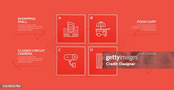 city life related process infographic template. process timeline chart. workflow layout with linear icons - road side view stock illustrations