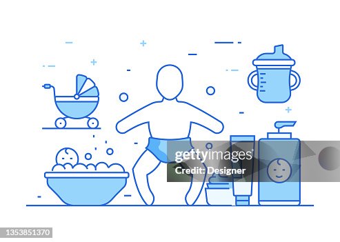 Baby Related Process Infographic Template. Process Timeline Chart. Workflow Layout with Linear Icons Baby Related Process Infographic Template. Process Timeline Chart. Workflow Layout with Linear Icons