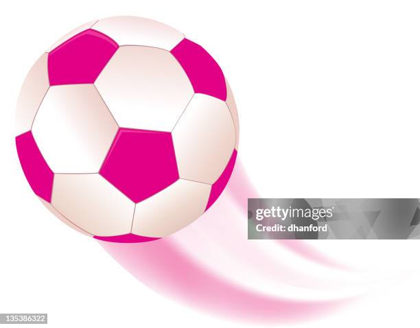 pink football, soccer ball with swoosh - diving stock illustrations