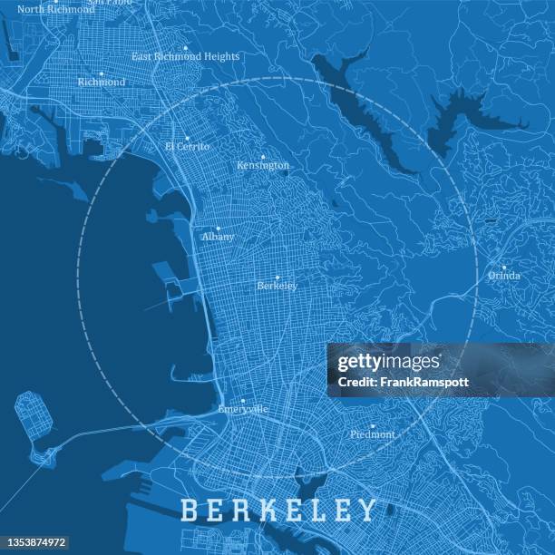 berkeley ca city vector road map blue text - berkely stock illustrations