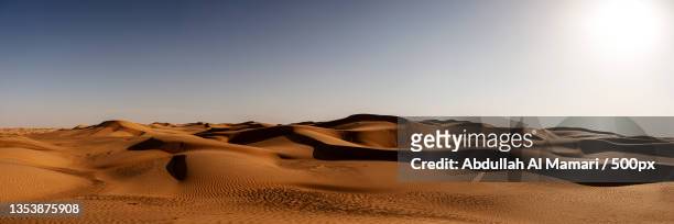 scenic view of desert against clear sky,oman - sanddüne stock-fotos und bilder