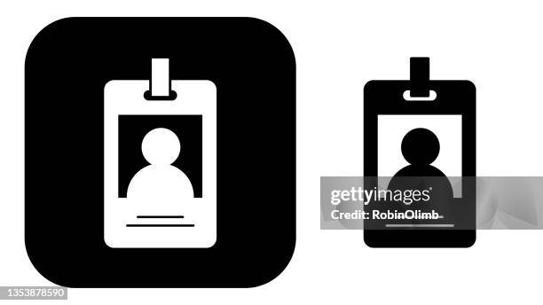 black and white name tag icons - name tag stock illustrations