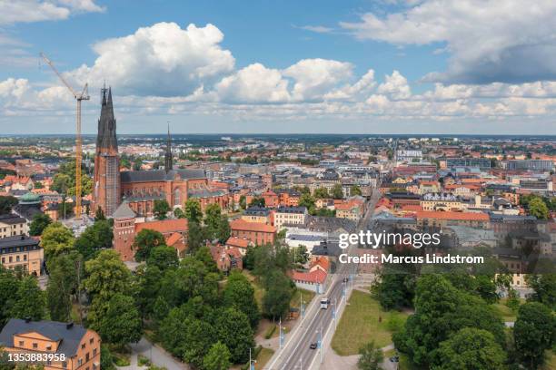 aerial view of uppsala - uppsala stock pictures, royalty-free photos & images