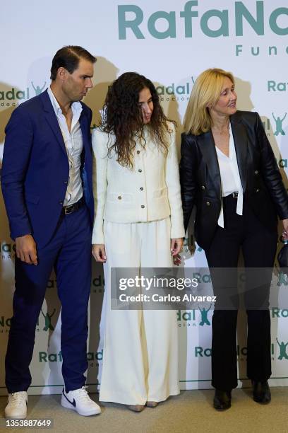 Rafa Nadal, his wife Xisca Perello and his mother Ana Maria Parera attend the 10th anniversary of Rafa Nadal Foundation at the Perez Llorca...