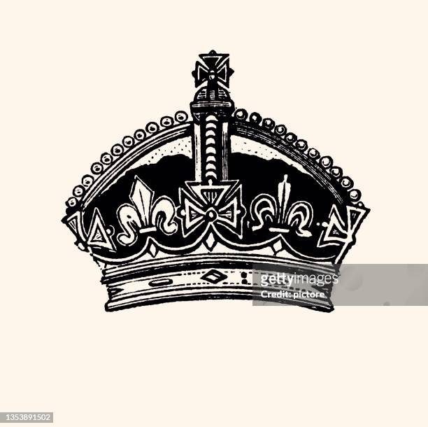 ilustrações, clipart, desenhos animados e ícones de coroa da rainha vitória (xxxl) - realeza britânica