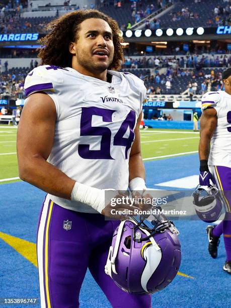 Eric Kendricks of the Minnesota Vikings at SoFi Stadium on November 14, 2021 in Inglewood, California.