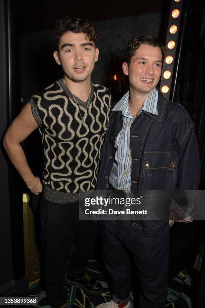 Rudy Law and Rafferty Law attend the GQ Style AW21 issue launch party at NoMad London on November 17, 2021 in London, England.