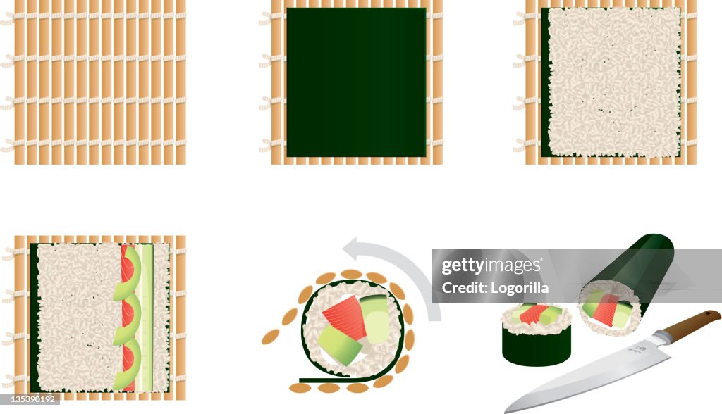 Making sushi - steps