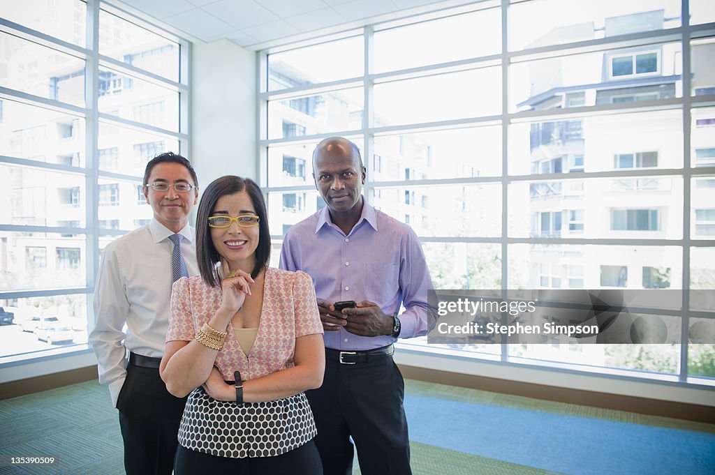 Simple casual portrait, three executives