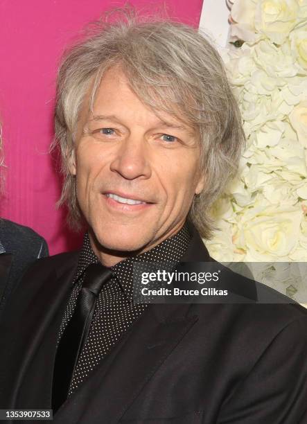 Jon Bon Jovi poses at the opening night of the new musical "Diana, The Musical" on Broadway at The Longacre Theatre on November 17, 2021 in New York...