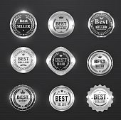 Best seller silver labels, awards and seal, medals