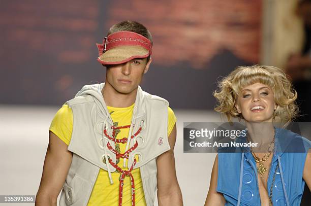 Model and Mena Suvari wearing Heatherette Spring 2007