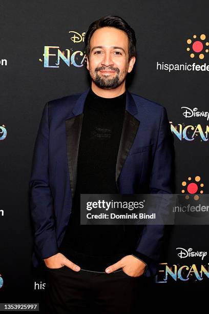 Lin Manuel Miranda attends the New York premiere of "Encanto" at AMC Lincoln Square Theater on November 17, 2021 in New York City.