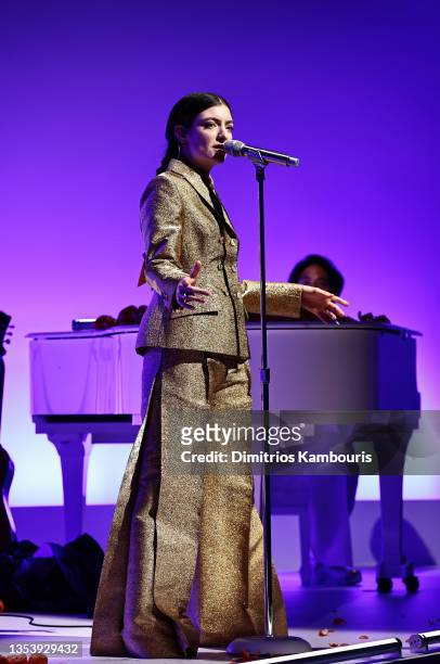 Lorde performs onstage at the 2021 Guggenheim International Gala on November 17, 2021 in New York City.