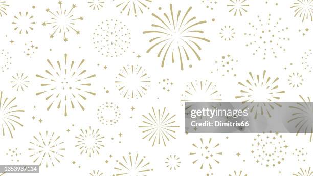 ilustrações de stock, clip art, desenhos animados e ícones de fireworks seamless background - celebração