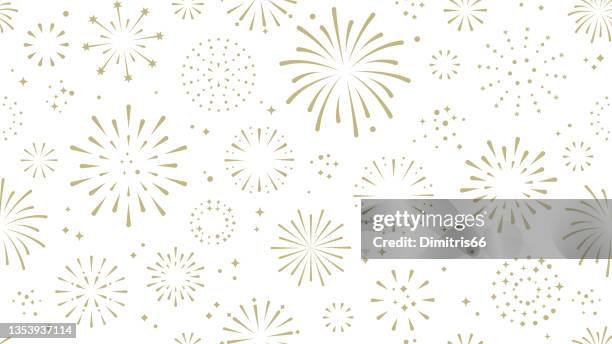 ilustrações de stock, clip art, desenhos animados e ícones de fireworks seamless background - star burst