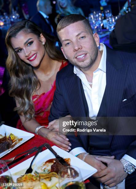 Clarissa Molina and Vicente Saavedra attend The Latin Recording Academy's 2021 Person of the Year Gala honoring Ruben Blades at Michelob ULTRA Arena...