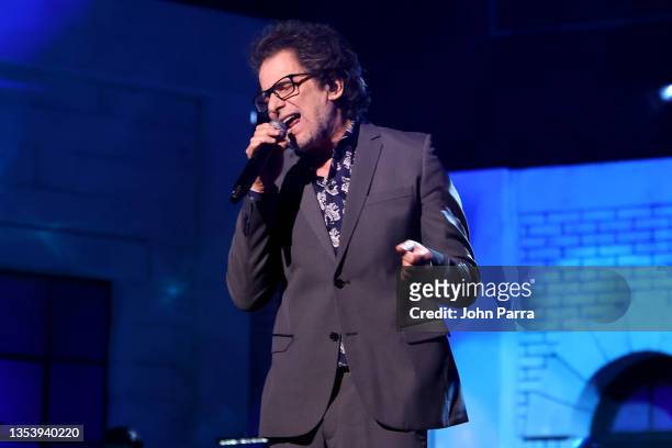 Andrés Calamaro performs onstage during The Latin Recording Academy's 2021 Person of the Year Gala honoring Ruben Blades at Michelob ULTRA Arena on...