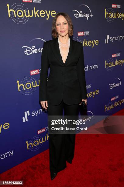 Vera Farmiga attends the Hawkeye Los Angeles Launch Event at El Capitan Theatre in Hollywood, California on November 17, 2021.